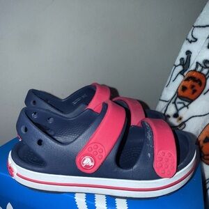 CROCS Kids' Sandals in Navy and Red, Size 10C